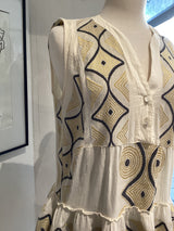 Chios Greek Cotton Tiered Dress