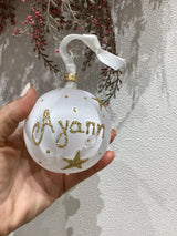 Αγάπη "Love" Agape Hand Blown Glass Xmas Bauble