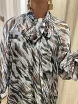 Josephine Bow Tie Collar Silk Blouse