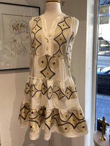 Chios Greek Cotton Tiered Dress