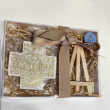 Agapi (Αγάπη) white ceramic cross plaque