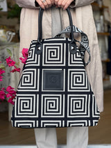 Arianna Greek Key Large Tote Bag