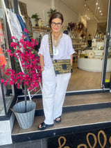 KIRKI #IV Handbag - Greek key - Gold and Black