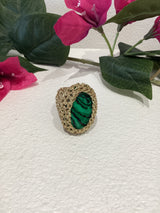 Greek Semi Precious Stone Gold Crochet Ring - Various