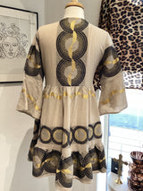 Perissa Greek Cotton Tiered Dress