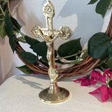Brass Cross with Jesus