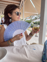 Greece Hand Fans -Santorini/ Key Pattern