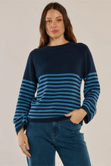Carrie Knit Jumper - Blue Stripe