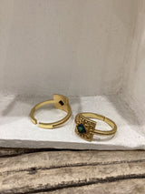 Gold Square Byzantine ring with Coloured Zircon #2