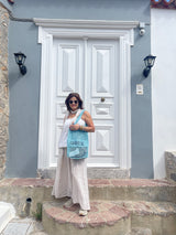Greece Woven Bag - Cream or Sky Blue