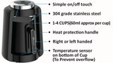 Automatic Greek/Turkish Coffee machine Touch screen-Kafe144 Version 2 (V2) Stainless Steel brewing jug by Maggazi