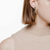 CECILIA LONG GOLD METAL EARRINGS WITH CRYSTALS by KATERINA VASSOU