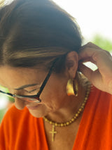 HERA - GREEK HAMMERED GOLD LOOP EARRINGS