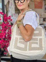 Gaia XL Weekend Bag/Tote - Beige