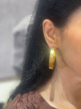 SOPHIA GREEK HAMMERED GOLD LARGE LOOP EARRINGS