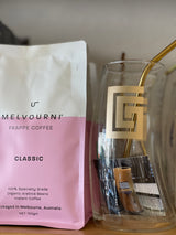 Gold Greek Key Frappe Wave Glass