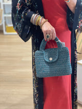 Miss Polyplexi - Ariel Green/Grey Crochet Cross Body Bag