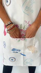 Greek Print Apron