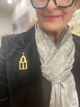 Brass Church Brooch Pin #2