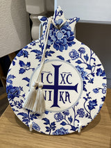 Pomegranate Ceramic Religious Decor - Greek Nika Blue & White