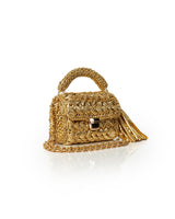 Seville Metallic Gold Crochet Crossbody Bag