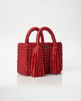 Ostria Metallic Red Crochet Tote Bag