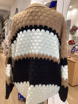 Airlie Knit - Black with Oat Stripe