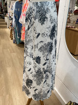 Rosette Slip Skirt - Slate Toile