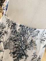 Rosette Slip Skirt - Slate Toile