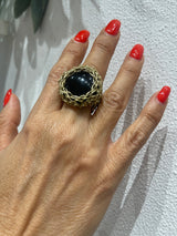 Hara Karamichali Stone Ring - Round Black Onyx