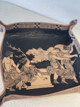 Greek Leather Vide Poche/Tray Large - The Abduction of the Daughters of Leucippus