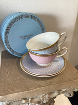 Teacup & Saucer - Pink/Blue