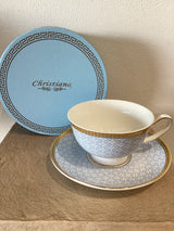 Teacup & Saucer - Pink/Blue