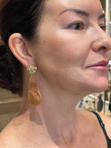 Tina Kotsonis Teardrop Earrings - Orange & Gold