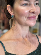 Tina Kotsonis Hoop Earrings - Blue & Gold