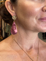 Tina Kotsonis Teardrop Earrings - Pink & Gold