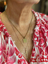 SQUARE NIKA NECKLACE GOLD OR SILVER