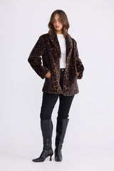 Katerina Faux Fur Reversible Jacket - Leopard