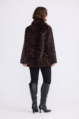 Katerina Faux Fur Reversible Jacket - Leopard