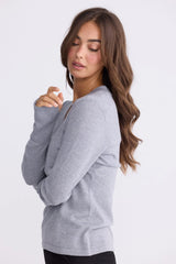 Cassian Long Sleeve Knit Top - Grey