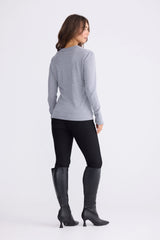 Cassian Long Sleeve Knit Top - Grey