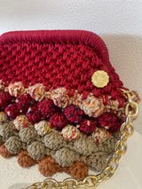 Miss Polyplexi -Naomi Multicolour - Burgundy Crochet Shoulder Bag