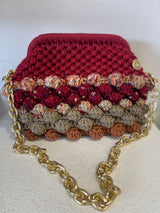 Miss Polyplexi -Naomi Multicolour - Burgundy Crochet Shoulder Bag