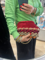 Miss Polyplexi -Naomi Multicolour - Burgundy Crochet Shoulder Bag