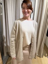 Patou Pure Lambswool Cardigan - Oatmeal