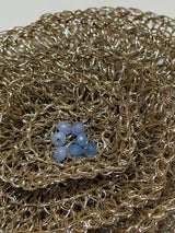 Hara Karamichali Large Silver Brooch with Light Blue Agate