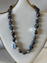 Black Freshwater Pearl Designer Necklace