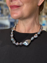 Black Freshwater Pearl Designer Necklace
