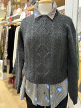 Miss Polyplexi Charlotte Charcoal Knitted Sweater