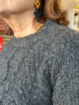 Miss Polyplexi Charlotte Charcoal Knitted Sweater